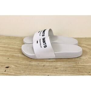New All Saints Slides 11 White Underground Rubber London Tokyo Signature Logo